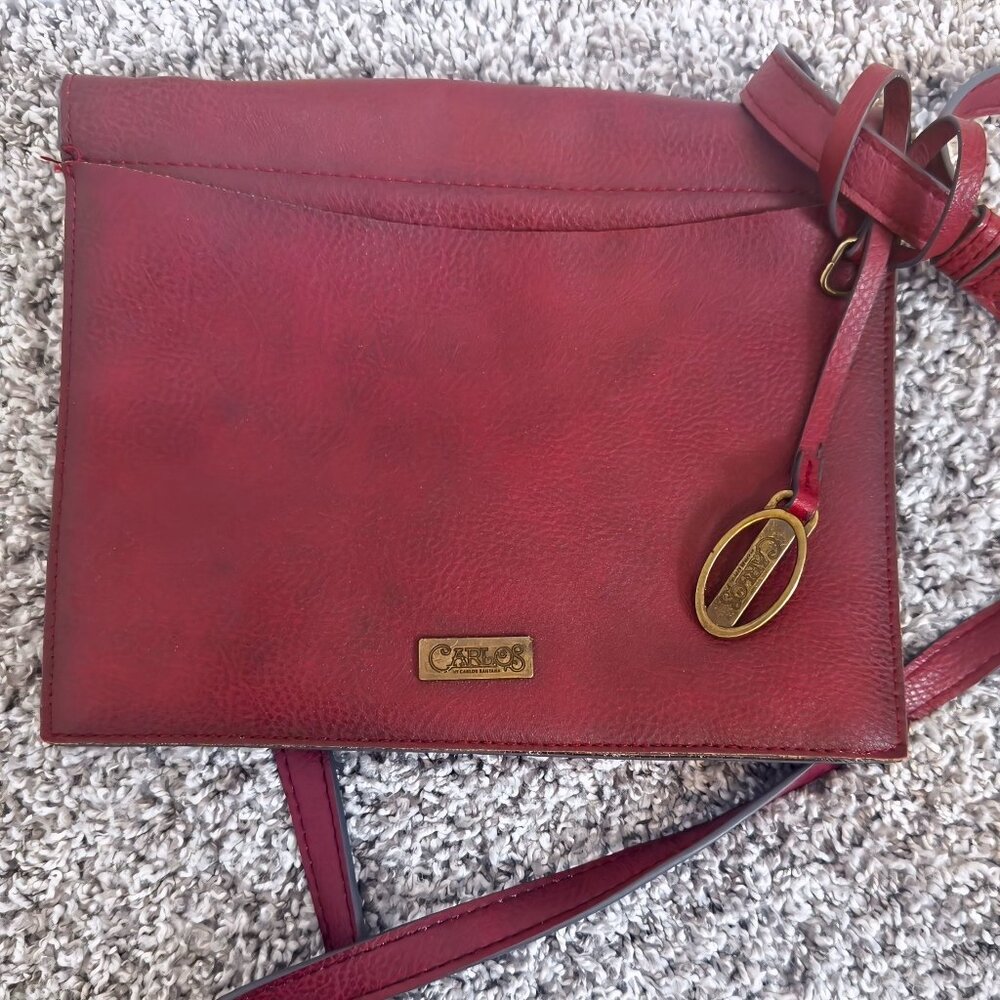 Carlos by Carlos Santana Burgundy Leather Crossbody Bag